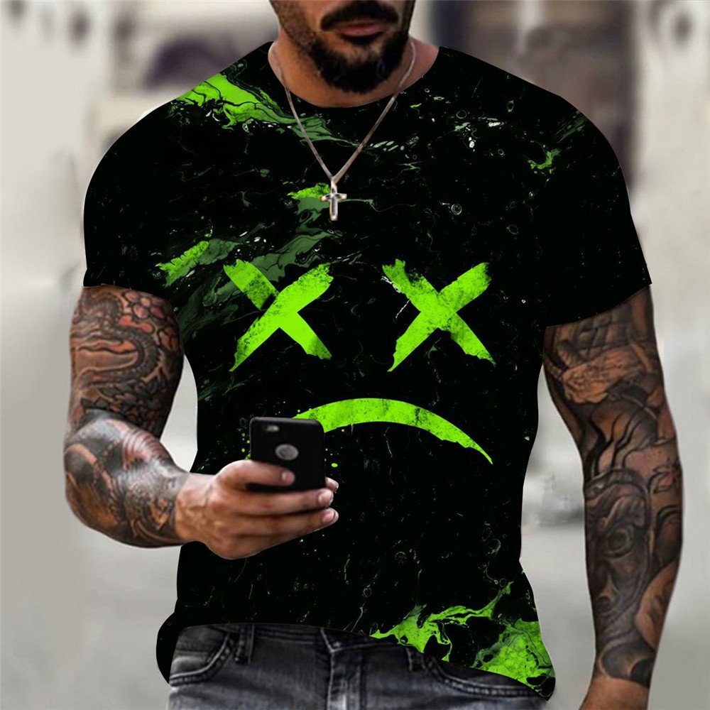 New hot sale XXOO 3D printing men's T-shirt summer casual Harajuku hip-hop short-sleeved street fashion round neck top T-shirt