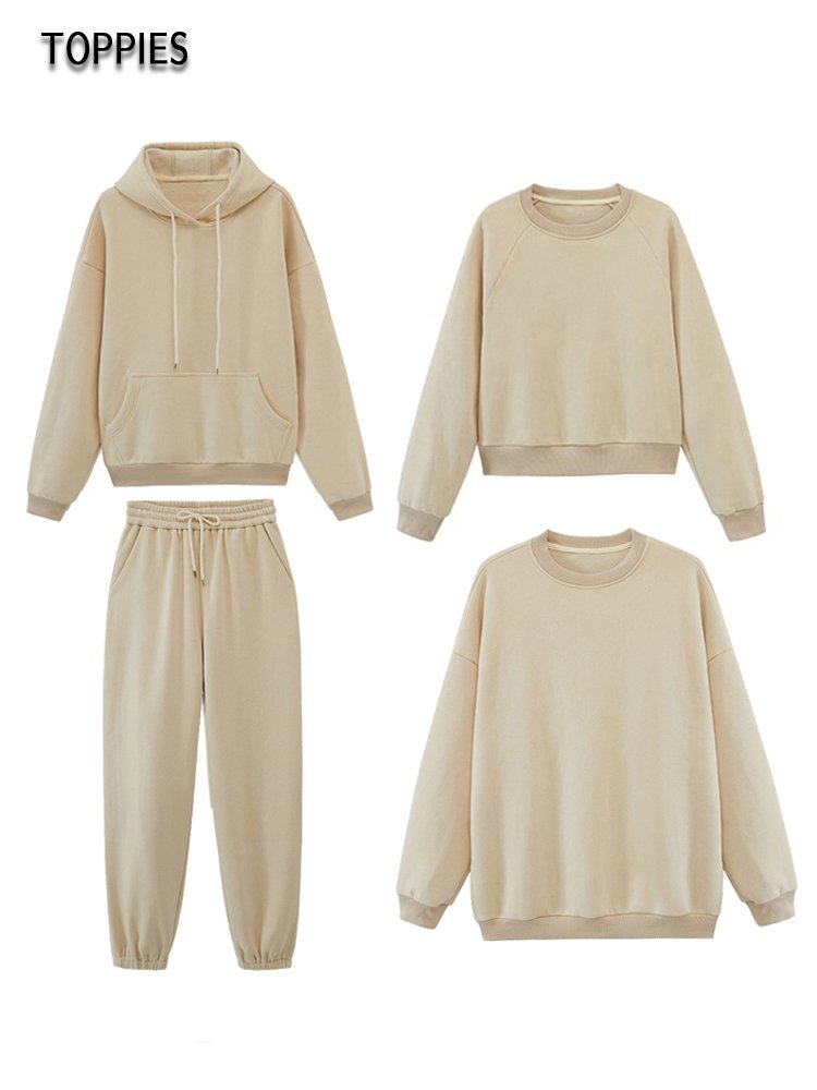 Toppies Womens Tracksuits Hooded Sweatshirts Autumn Winter Fleece Oversize Hoodies Solid Pullovers Jackets Unisex Couple 2021
